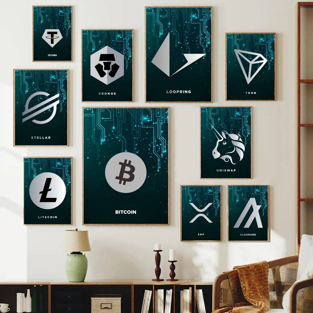 Tech Office Wall - Постер с символикой криптовалюты Tech Circuit,