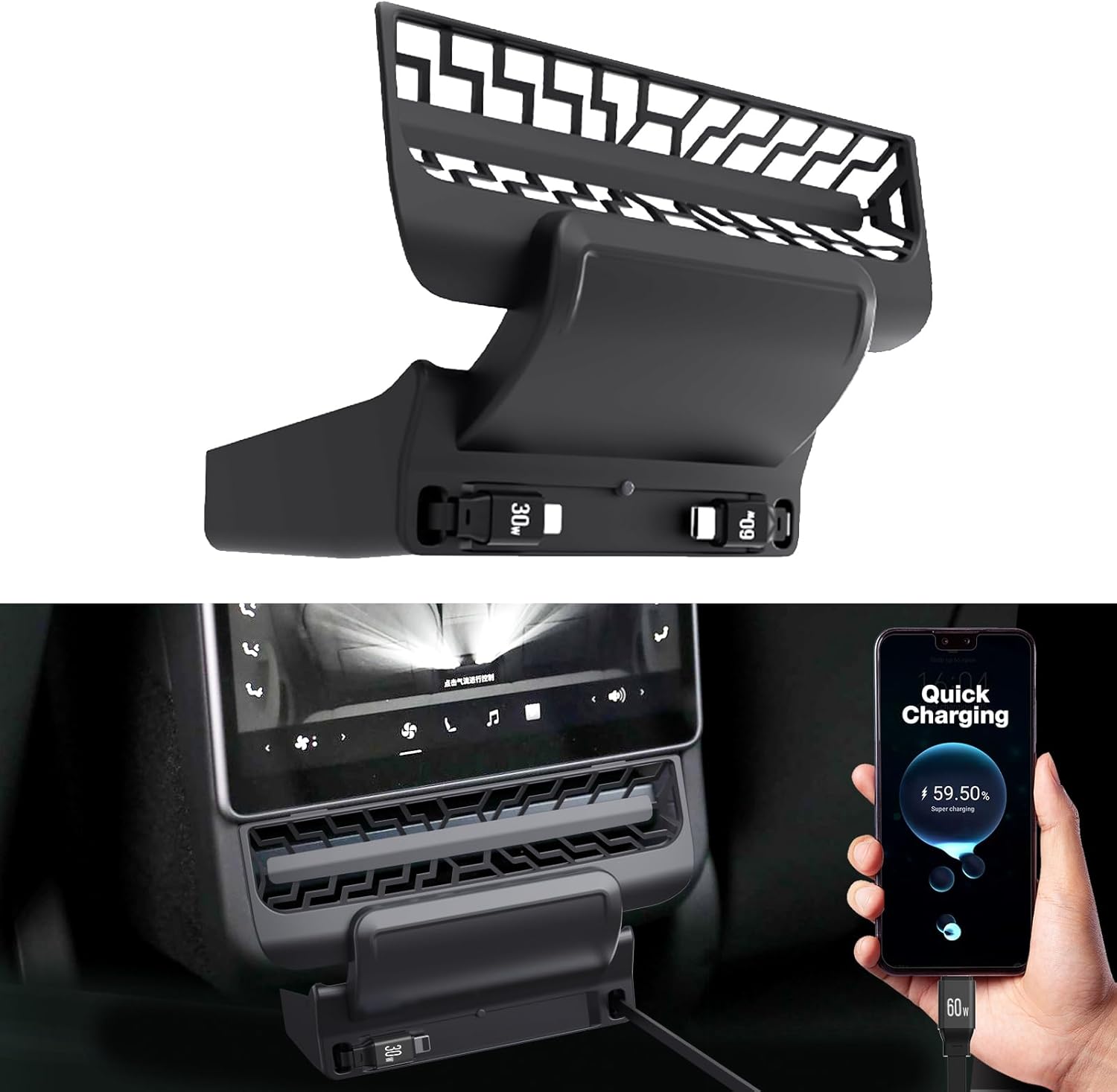 Docking Station Usb C - Для Tesla Model 3/Y 2021-2023: Интеллектуальная