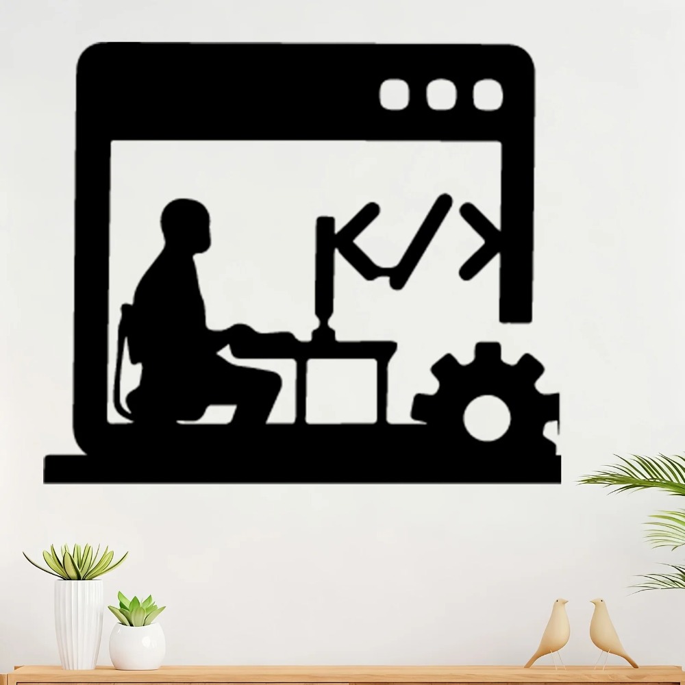 Tech Office Wall - Современное металлическое настенное панно «Мастер кода»