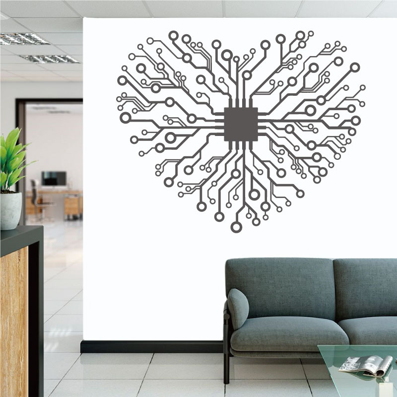 Tech Office Wall - Love Chip Tech Company офис виниловая