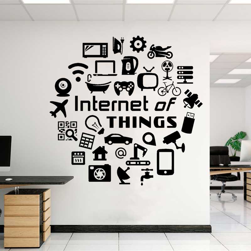 Tech Office Wall - Технологические виниловые наклейки на стены Интернет