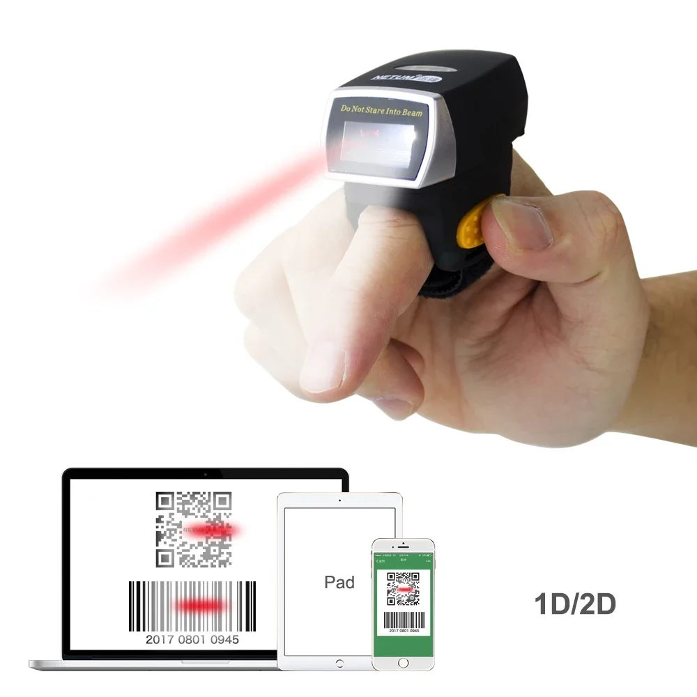Barcode Scanner 2D - НОВЫЙ Мини-сканер штрих-кодов Netum с кольцевым