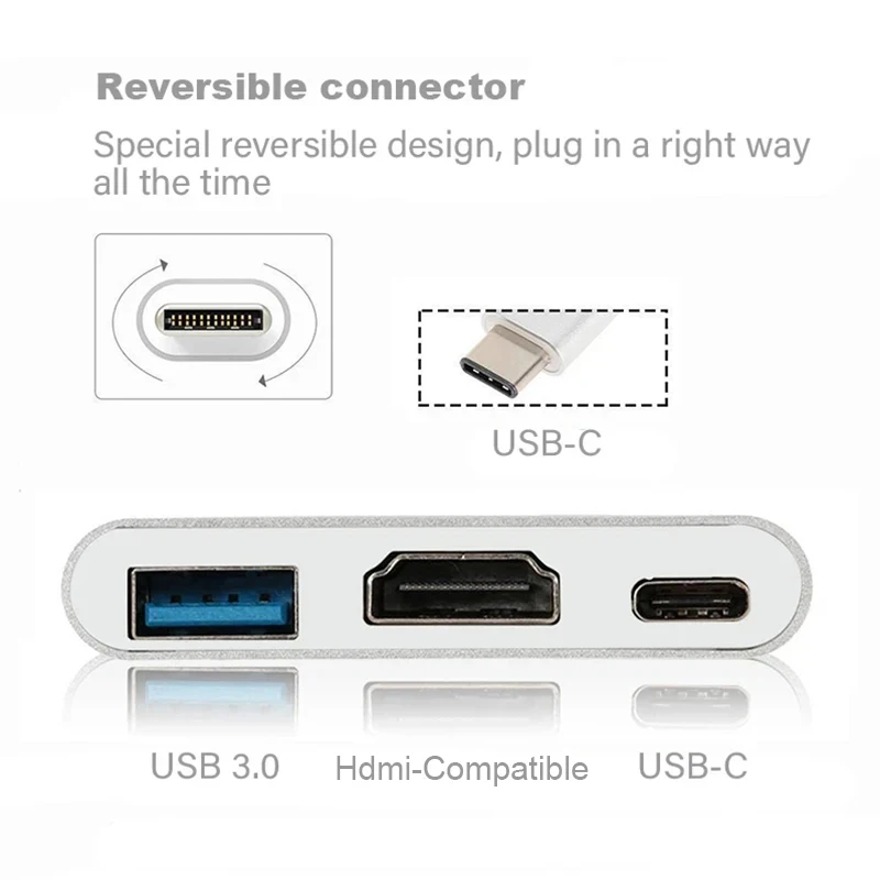 Док-станция 3 в 1 USB PD HDMI, – обзор и цена Docking Station Usb C