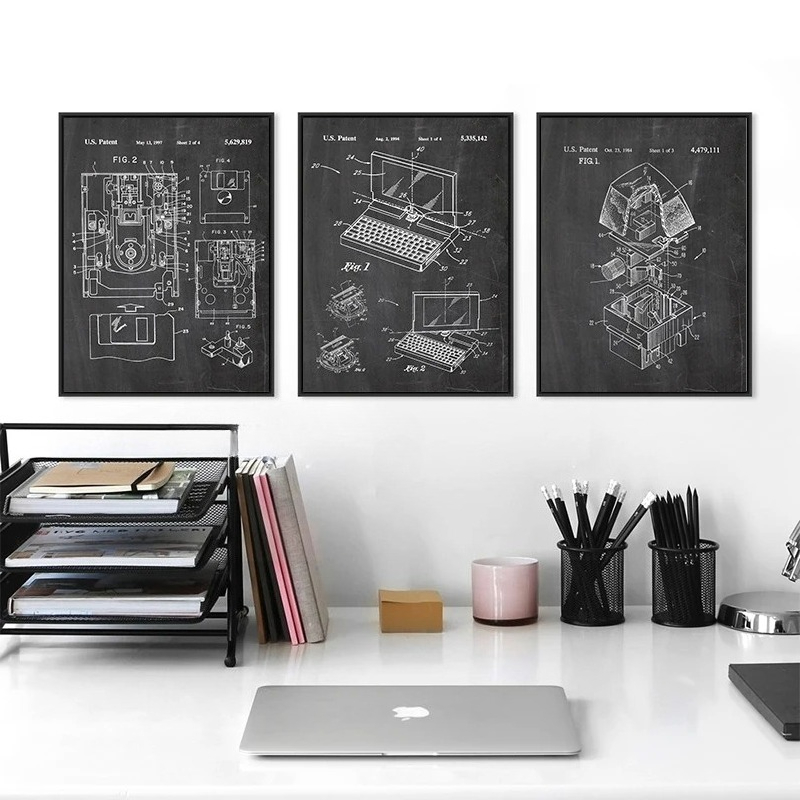 Набор из 6 винтажных постеров  – обзор и цена Tech Office Wall