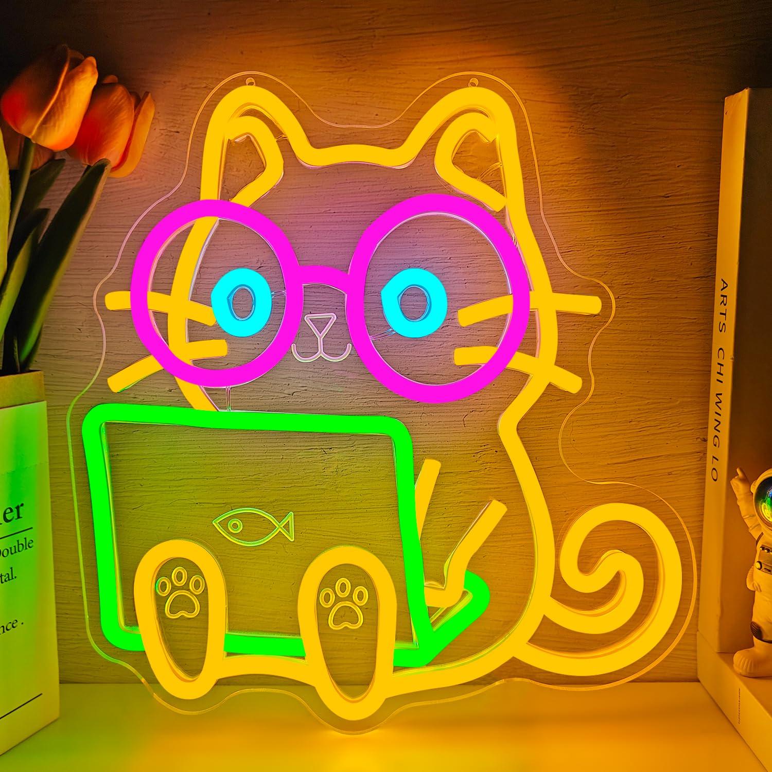 Неоновая вывеска «Кот» для ноу – обзор и цена Tech Office Wall