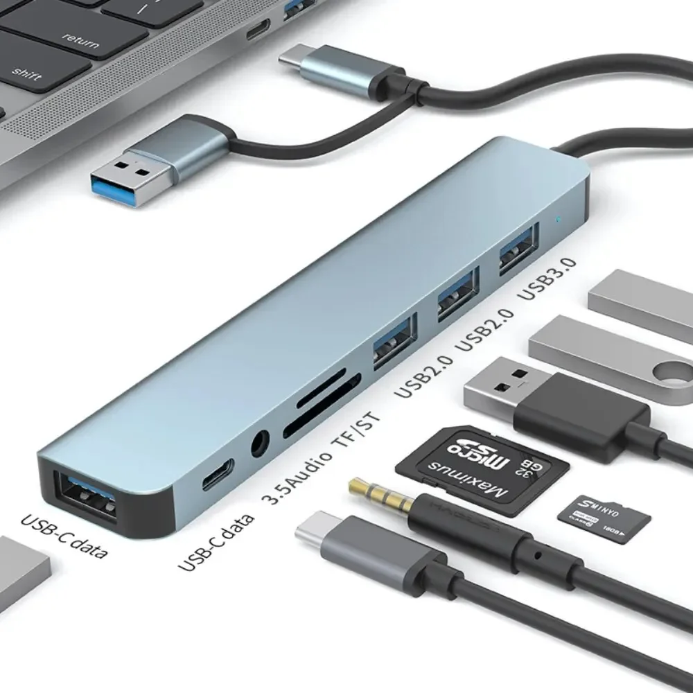 Концентратор USB-C 8 в 2, мног – обзор и цена Docking Station Usb C