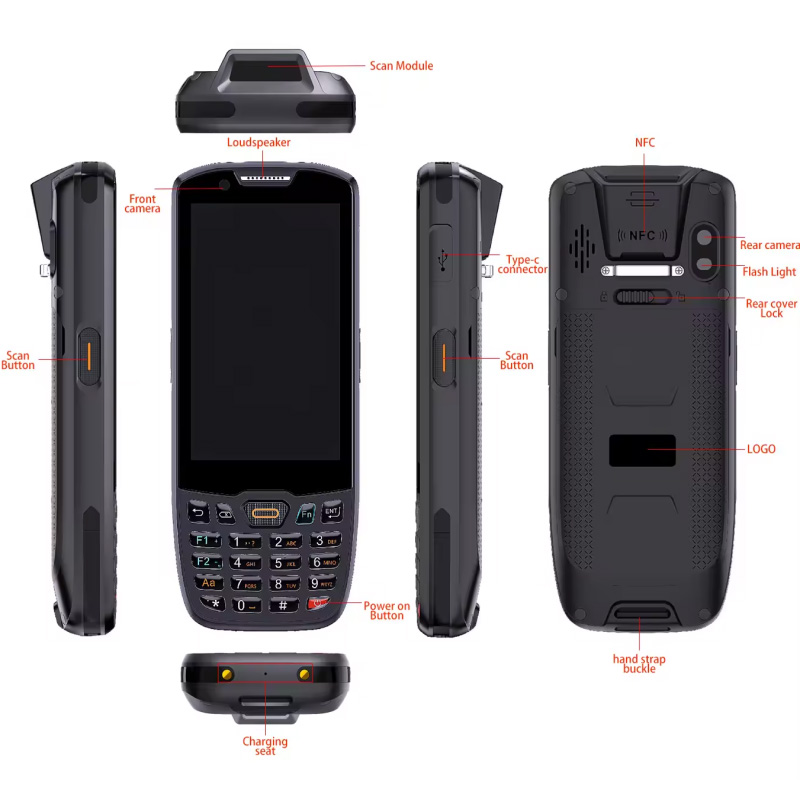 4-дюймовый мобильный PDA-терми – обзор и цена Barcode Scanner 2D